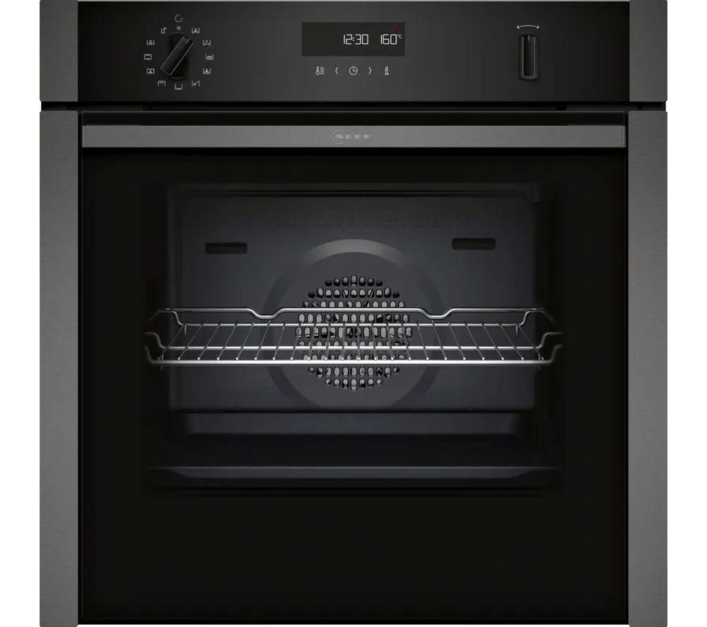 NEFF Slide&Hide N50 B6ACH7AG7B Electric Pyrolytic Smart Oven – Graphite Grey, Silver/Grey