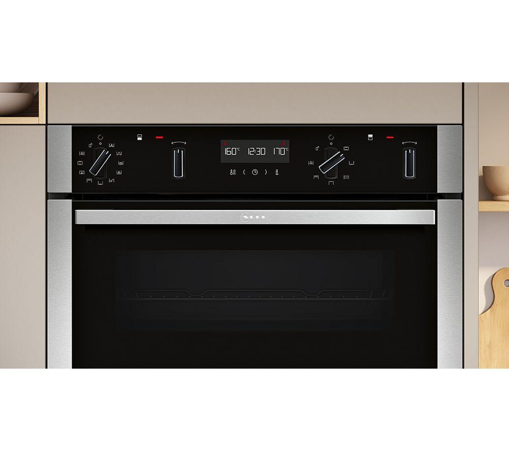 NEFF N50 U2ACH7AN7B Electric Double Pyrolytic Smart Oven - Stainless Steel image number 2 of 9