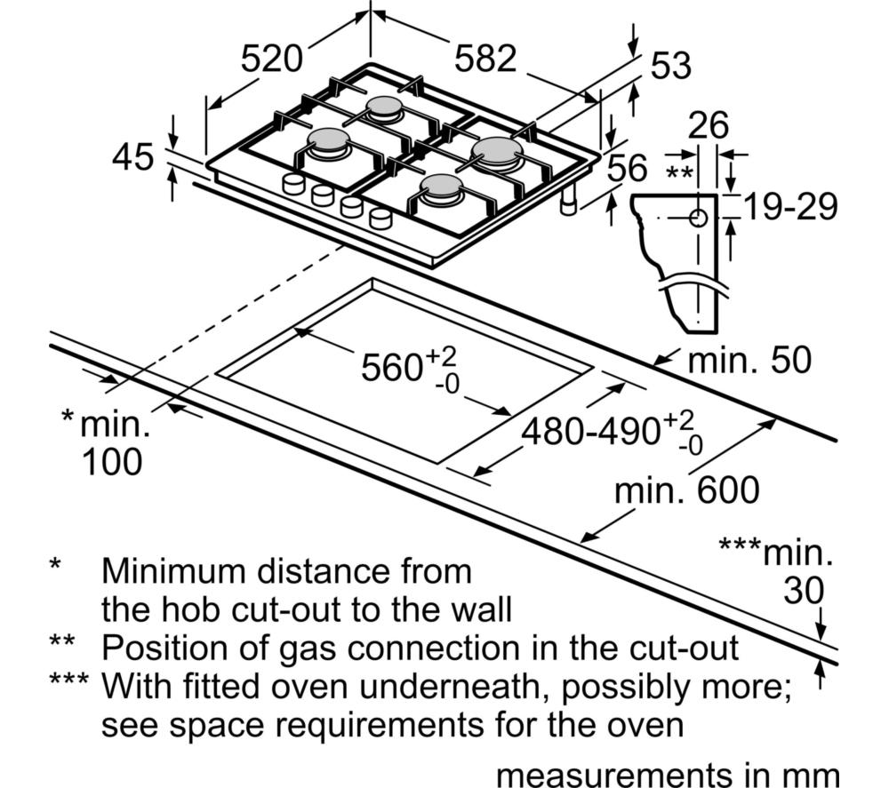 BOSCH Series 6 PCP6A5I90 60 cm Gas Hob - Stainless Steel image number 11 of 12