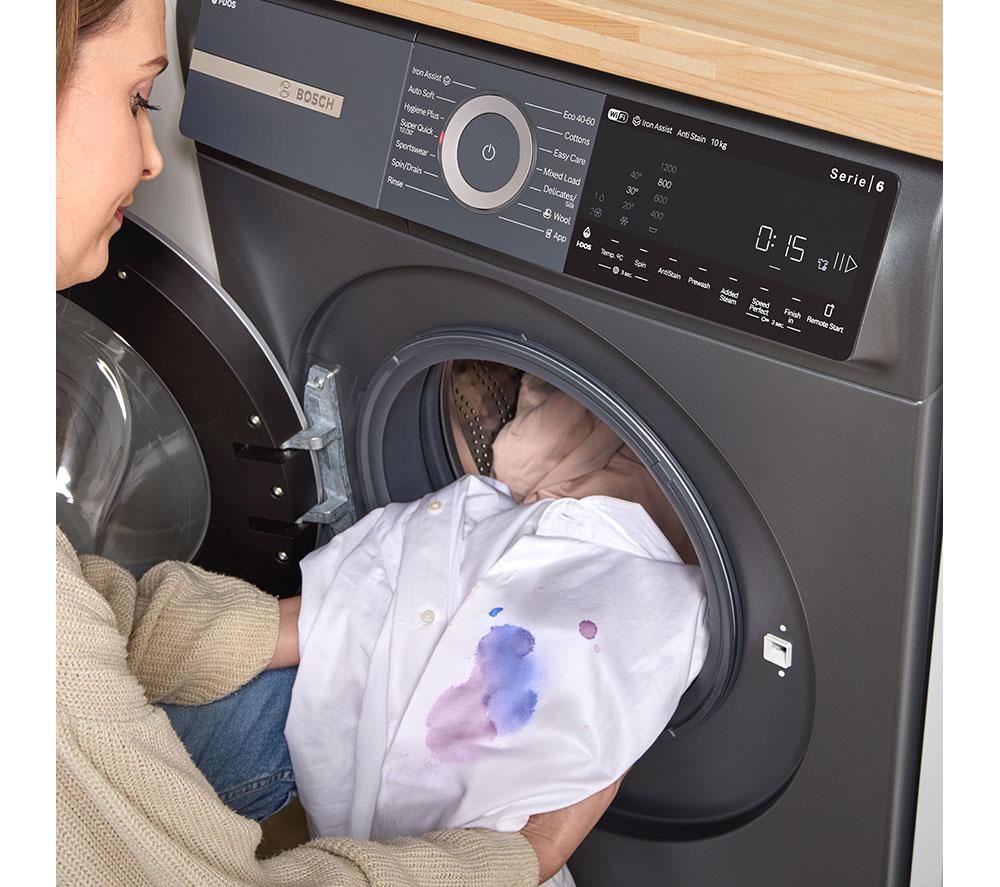 BOSCH Series 6 Plus WGH254ARGB i-DOS AntiStain WiFi enabled 10 kg 1400 Spin Washing Machine - Graphite image number 15 of 19