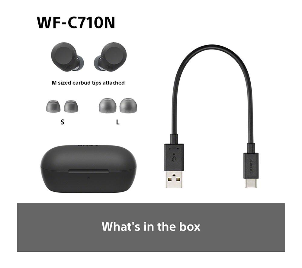 SONY WF-C710N Wireless Bluetooth Noise-Cancelling Earbuds - Black image number 10 of 15