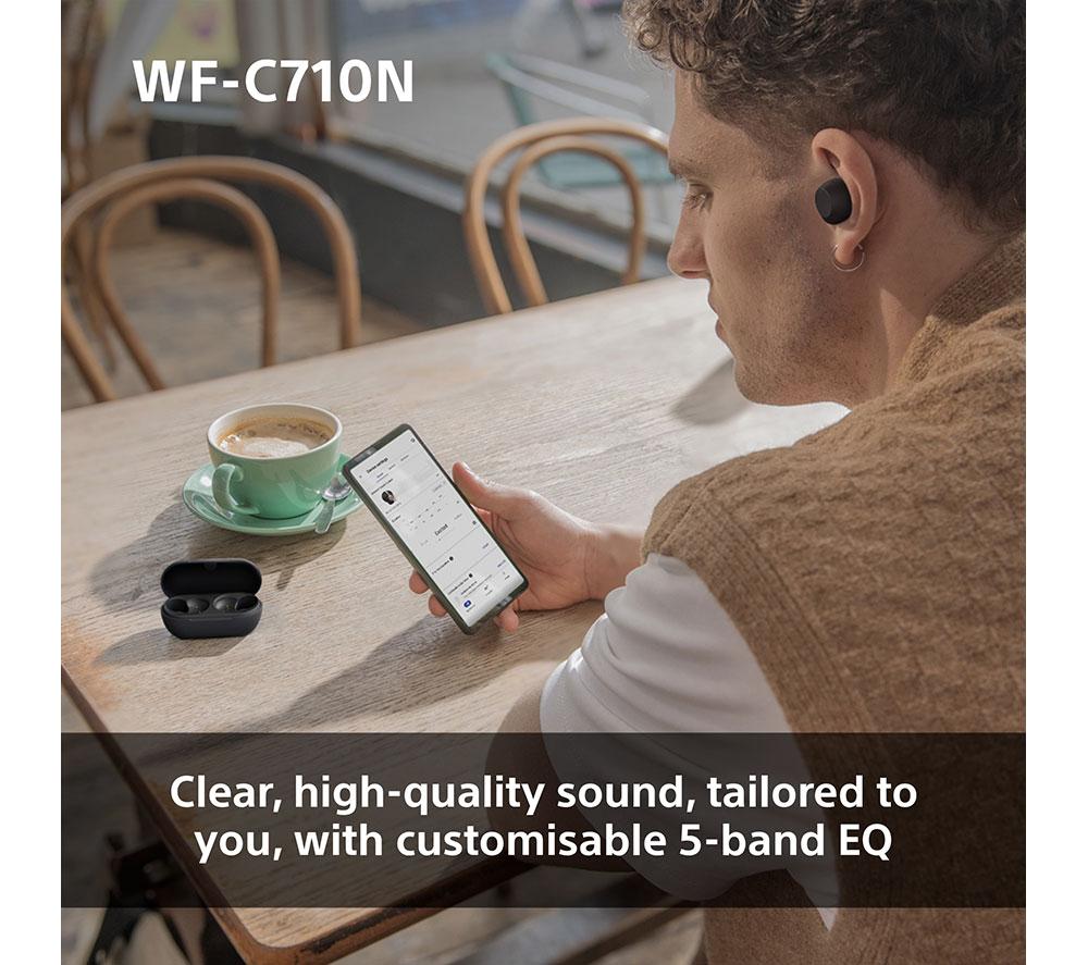 SONY WF-C710N Wireless Bluetooth Noise-Cancelling Earbuds - Glass Blue image number 4 of 15