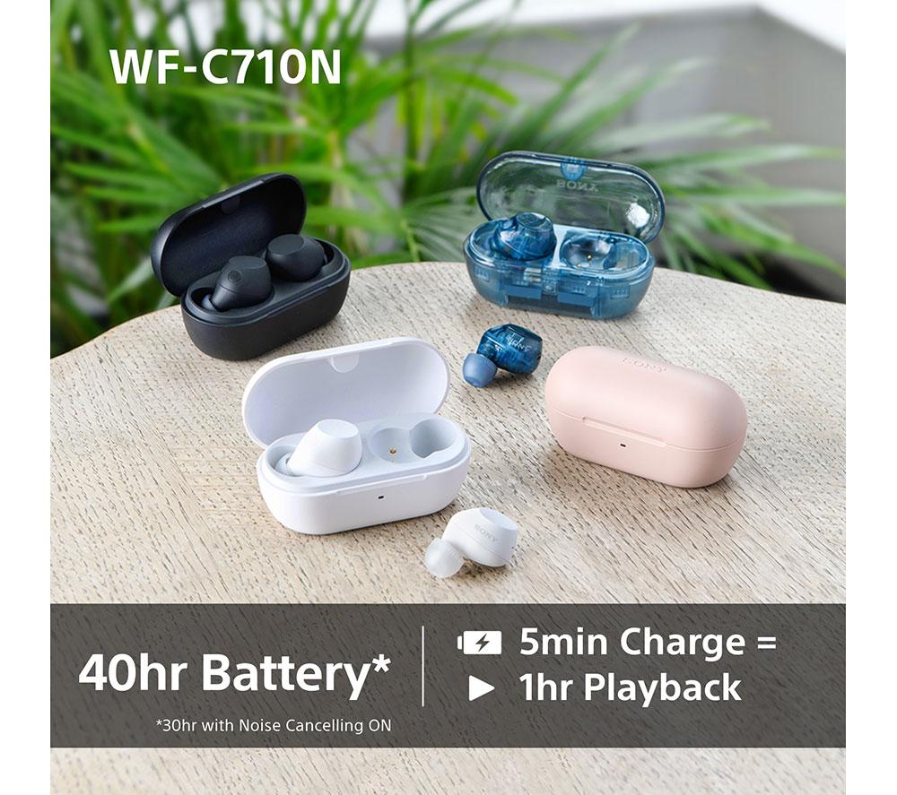 SONY WF-C710N Wireless Bluetooth Noise-Cancelling Earbuds - Glass Blue image number 6 of 15