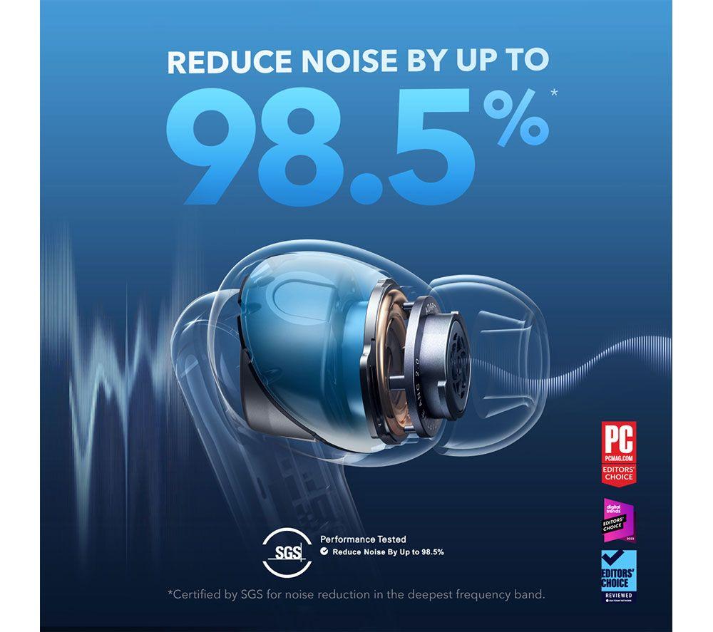 SOUNDCORE Liberty 4 Wireless Bluetooth Noise-Cancelling Earbuds - Black image number 2 of 6