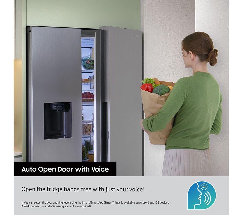 SAMSUNG Bespoke AI Series 8 On-device Bixby RS80F66KBTEU American-Style Fridge Freezer - Silver image number 9 of 17