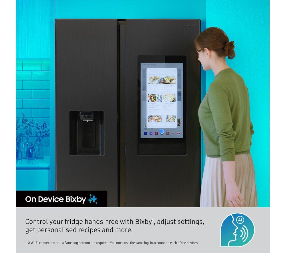 SAMSUNG Bespoke AI Family Hub RS90F66BEFEU American-Style Smart Fridge Freezer with On-device Bixby - Black image number 5 of 19