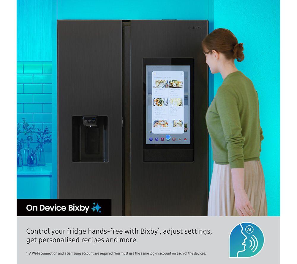 SAMSUNG Bespoke AI Family Hub RS90F66BEFEU American-Style Smart Fridge Freezer with On-device Bixby - Black image number 12 of 19