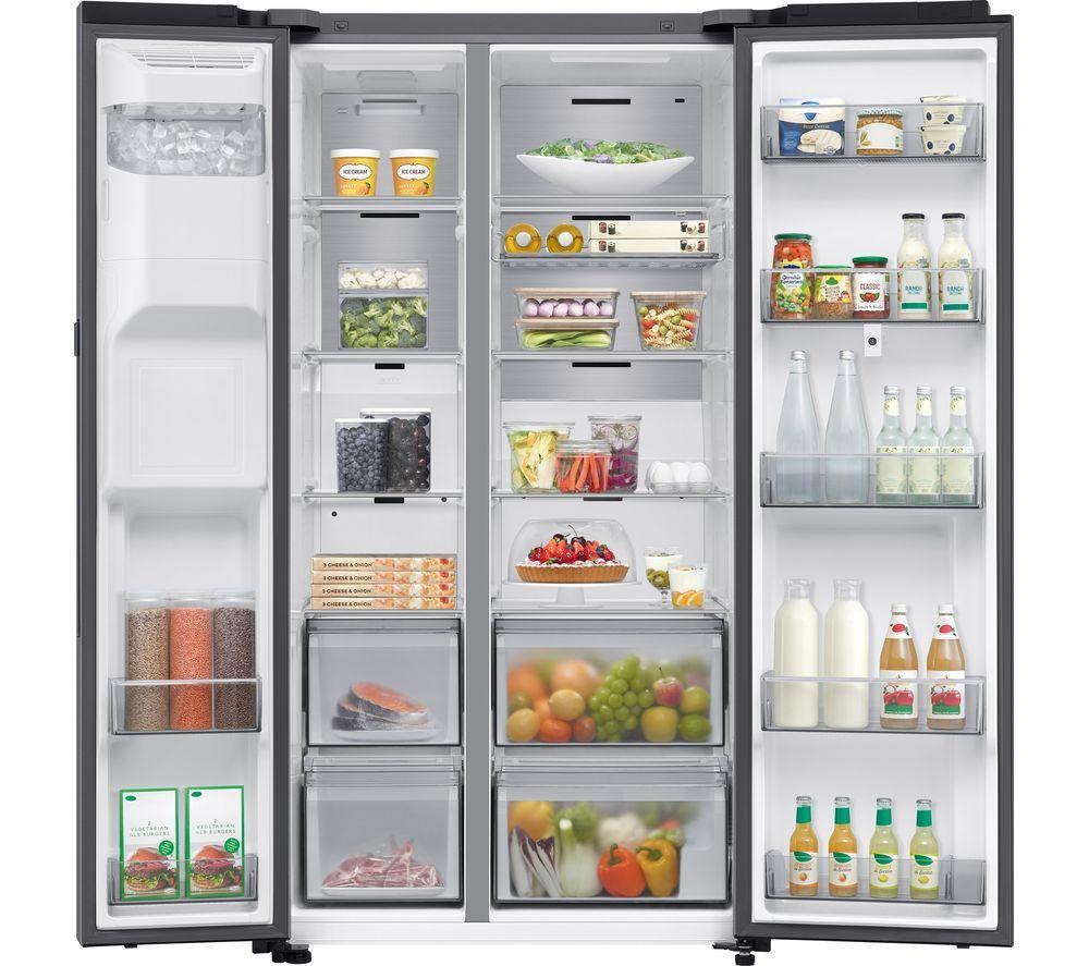 SAMSUNG Bespoke AI Family Hub RS90F66BETEU American-Style Smart Fridge Freezer - Silver image number 2 of 18