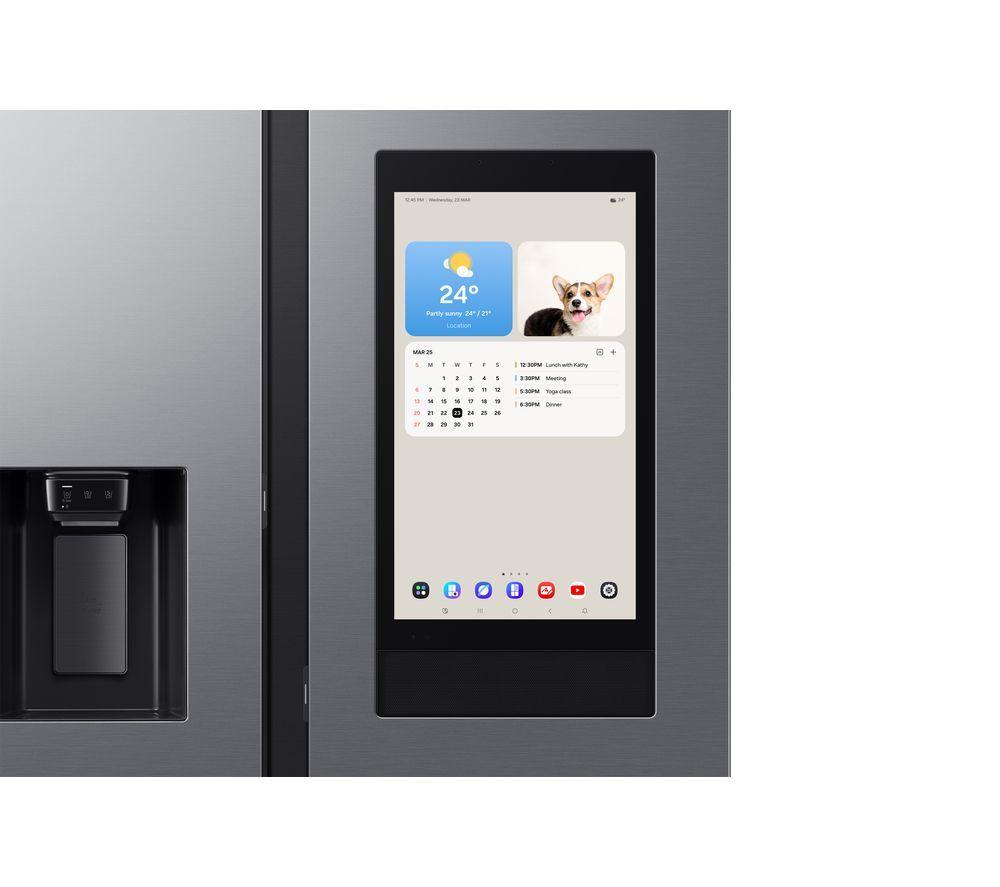 SAMSUNG Bespoke AI Family Hub RS90F66BETEU American-Style Smart Fridge Freezer - Silver image number 6 of 18