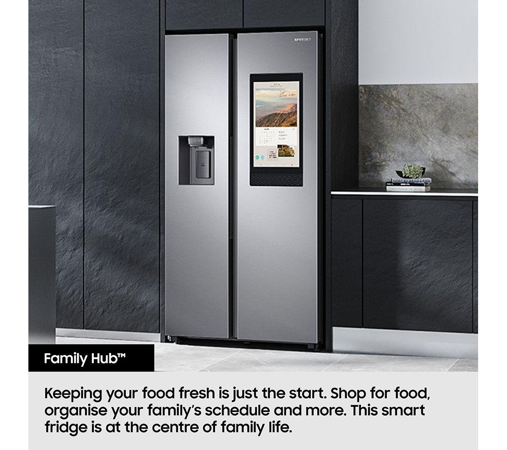 SAMSUNG Bespoke AI Family Hub RS90F66BETEU American-Style Smart Fridge Freezer - Silver image number 9 of 18