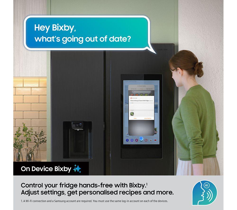 SAMSUNG Bespoke AI Family Hub RS90F66BETEU American-Style Smart Fridge Freezer - Silver image number 10 of 18
