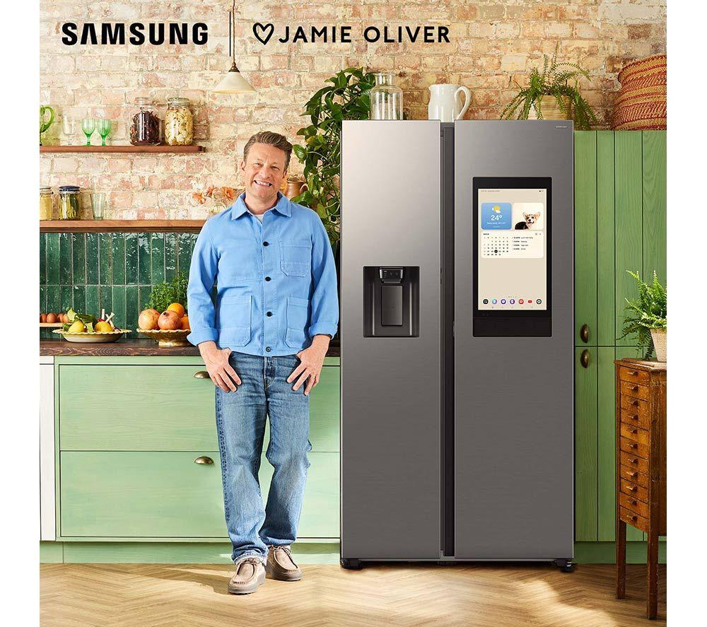 SAMSUNG Bespoke AI Family Hub RS90F66BETEU American-Style Smart Fridge Freezer - Silver image number 17 of 18