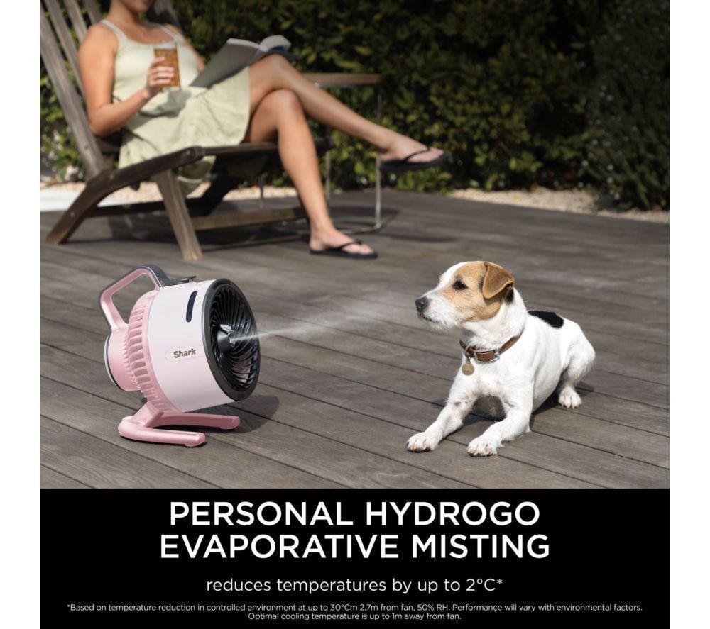 SHARK FlexBreeze HydroGo FA050UKPK Portable 6.8" Misting Turbo Fan - Ballet Pink & Cool Gray image number 6 of 10