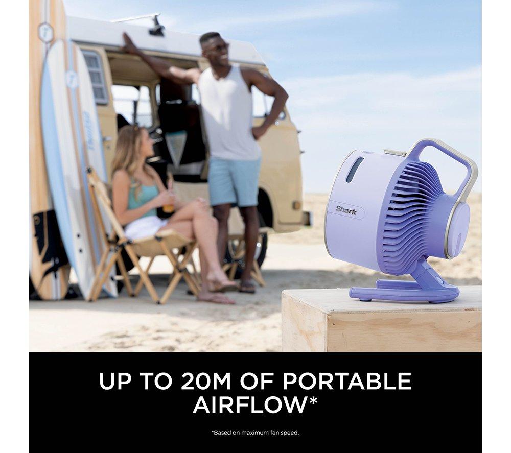 SHARK FlexBreeze HydroGo FA050UKLV Portable 6.8" Misting Turbo Fan - Lavendar & Cool Gray image number 5 of 10