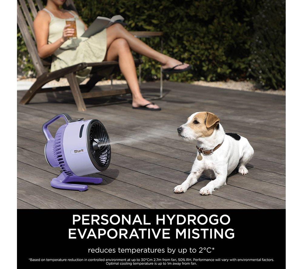 SHARK FlexBreeze HydroGo FA050UKLV Portable 6.8" Misting Turbo Fan - Lavendar & Cool Gray image number 6 of 10