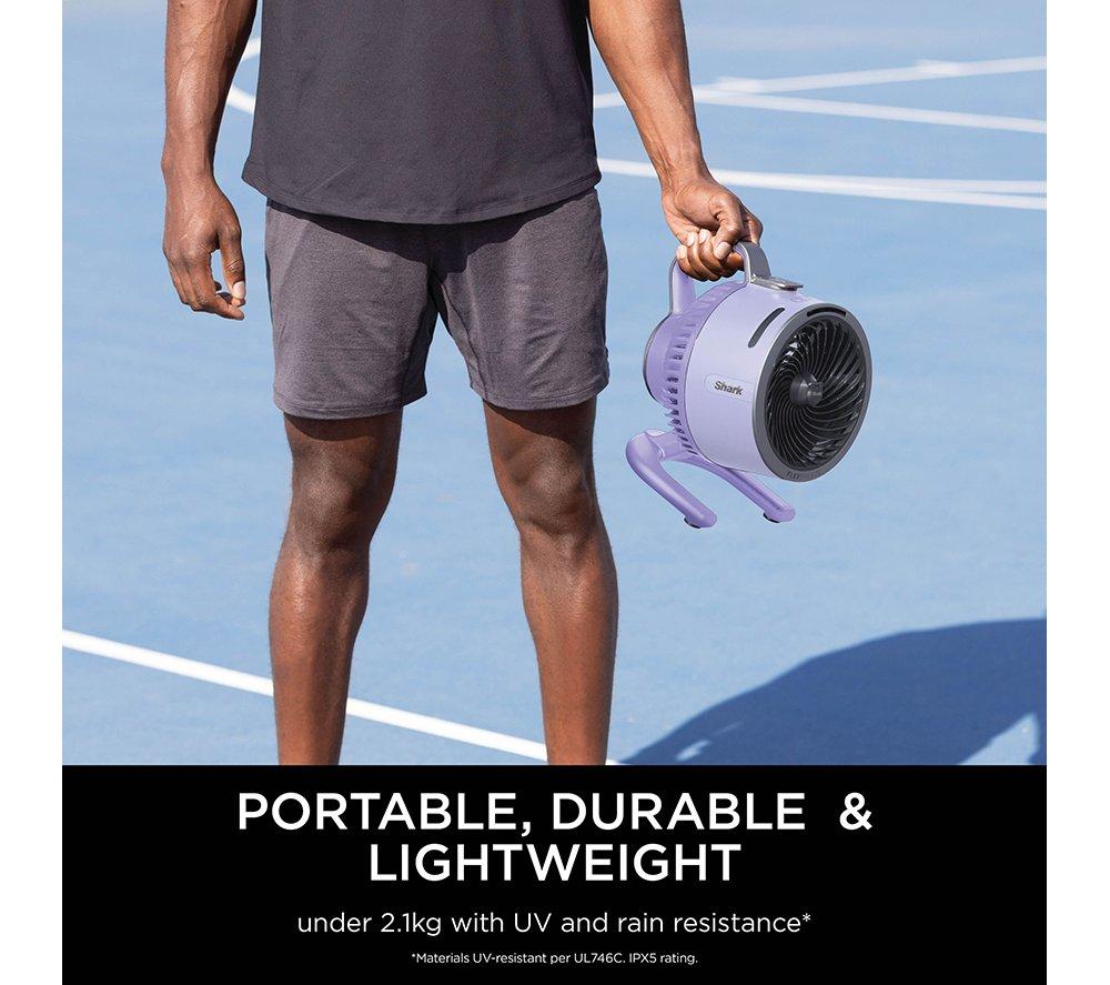 SHARK FlexBreeze HydroGo FA050UKLV Portable 6.8" Misting Turbo Fan - Lavendar & Cool Gray image number 9 of 10