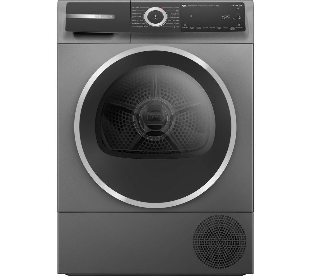 BOSCH Series 6 WQH246DRGB WiFi-enabled 9 kg Heat Pump Tumble Dryer – Grey, Silver/Grey