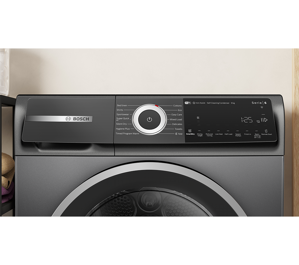 BOSCH Series 6 Plus WQH246DRGB WiFi-enabled 9 kg Heat Pump Tumble Dryer - Grey image number 7 of 10