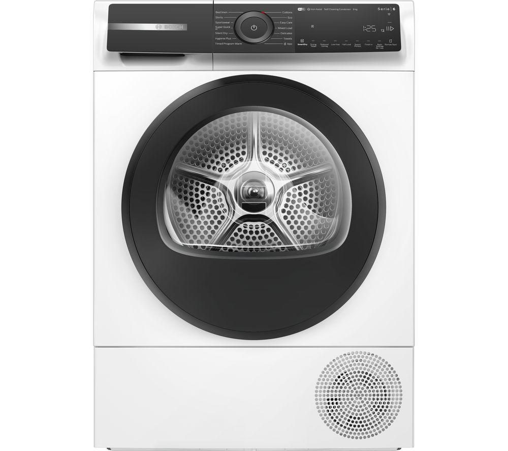 BOSCH Series 6 WQH246D9GB WiFi-enabled 9 kg Heat Pump Tumble Dryer – White, White
