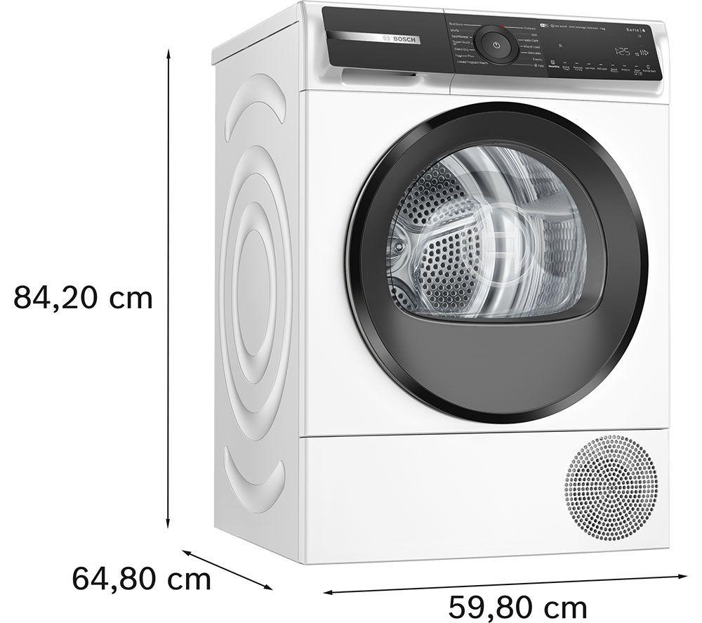BOSCH Series 6 Plus WQH246D9GB WiFi-enabled 9 kg Heat Pump Tumble Dryer - White image number 5 of 9