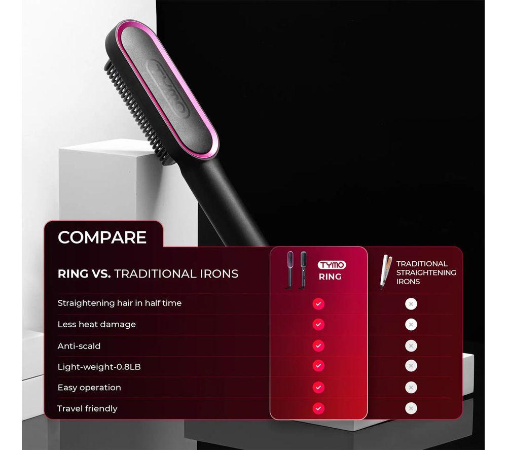TYMO Ring HC100 Hair Straightening Comb - Black image number 9 of 9
