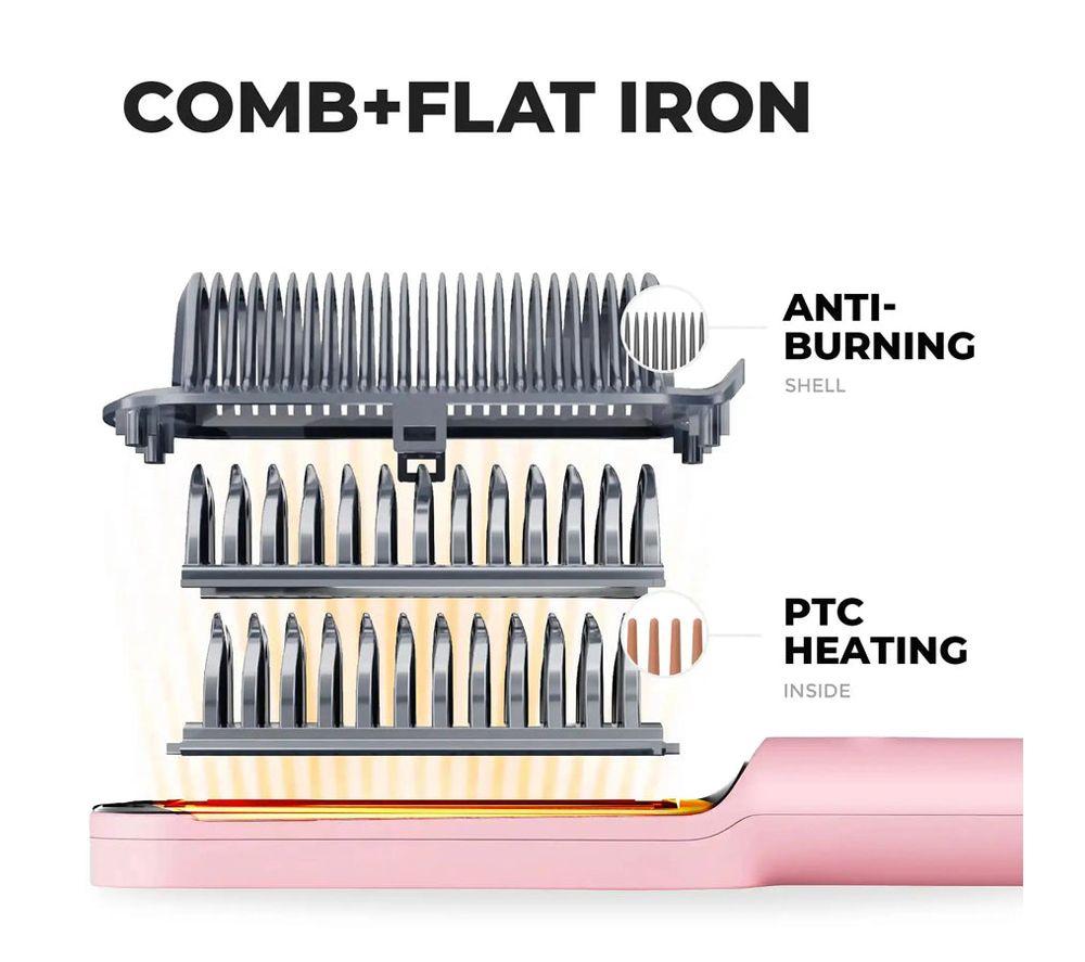 TYMO Ring HC100R Hair Straightening Comb - Pink image number 9 of 11