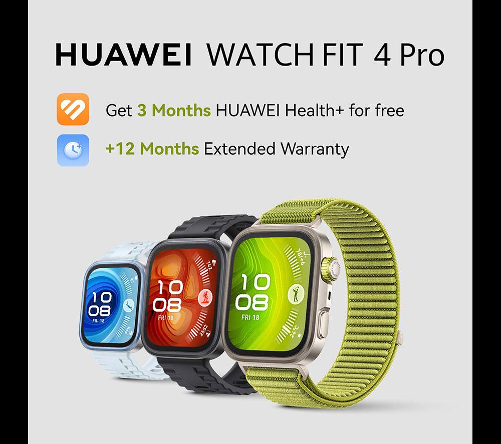 HUAWEI Watch Fit 4 Pro - Titanium Black, Fluoroelastomer Strap image number 2 of 17
