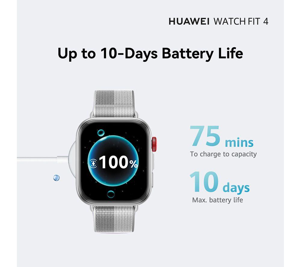 HUAWEI Watch Fit 4 - Aluminium Alloy, Grey Fluoroelastomer Strap image number 6 of 13