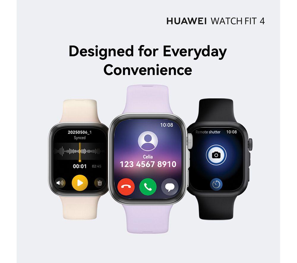 HUAWEI Watch Fit 4 - Aluminium Alloy, Purple Fluoroelastomer Strap image number 5 of 13