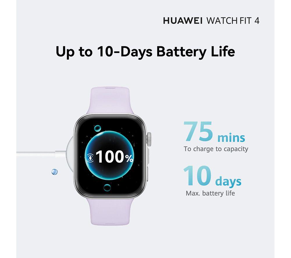HUAWEI Watch Fit 4 - Aluminium Alloy, Purple Fluoroelastomer Strap image number 6 of 13