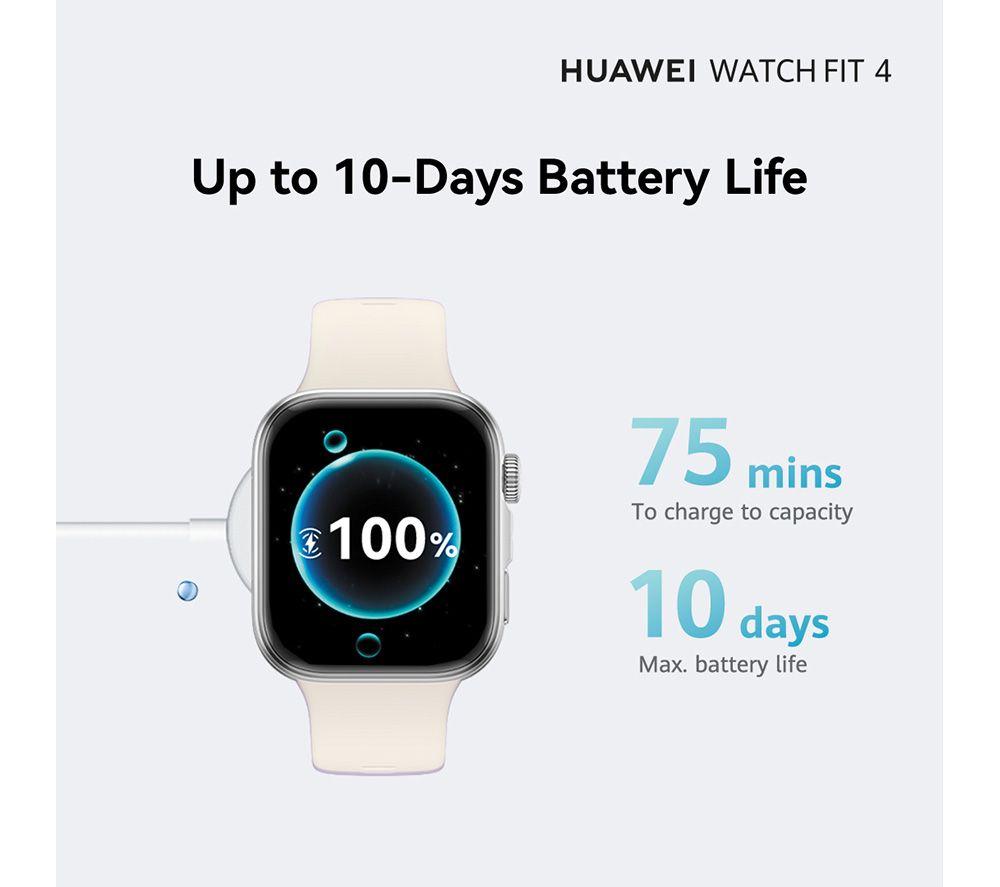 HUAWEI Watch Fit 4 - Aluminium Alloy, White Fluoroelastomer Strap image number 6 of 13