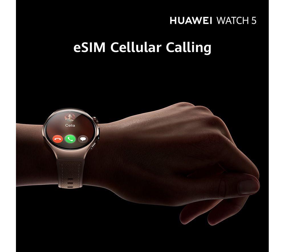 HUAWEI Watch 5 - Titanium Silver, Fluoroelastomer Strap, 46 mm image number 4 of 8