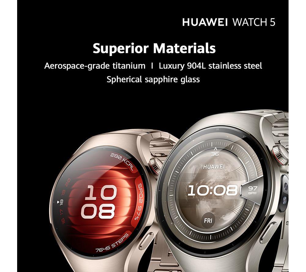 HUAWEI Watch 5 - Stainless Gold, Fluoroelastomer Strap, 42 mm image number 8 of 8