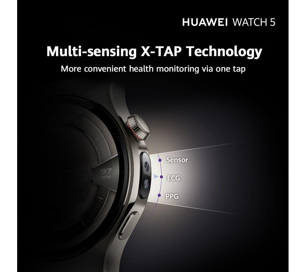 HUAWEI Watch 5 - Silver with White Composite Leather Strap, 42 mm image number 3 of 7