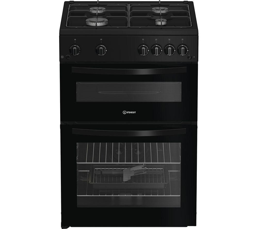 INDESIT ITG6GB 60 cm Gas Cooker – Black, Black