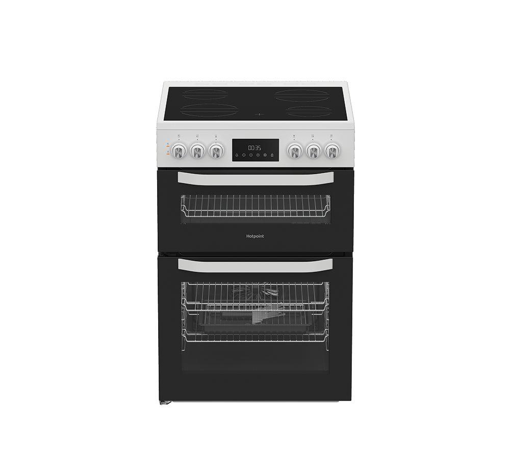 HOTPOINT Multiflow HTE6VDCW 60 cm Electric Ceramic Cooker - White