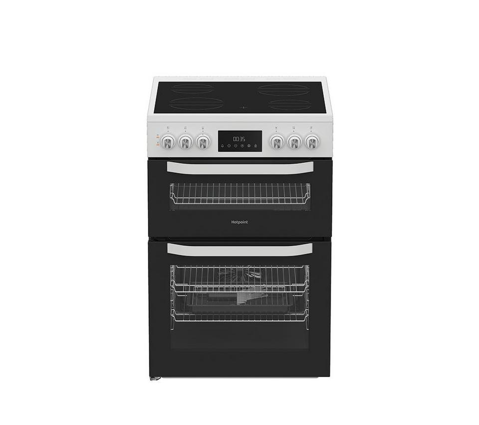 HOTPOINT Multiflow HTE6VDCW 60 cm Electric Ceramic Cooker - White