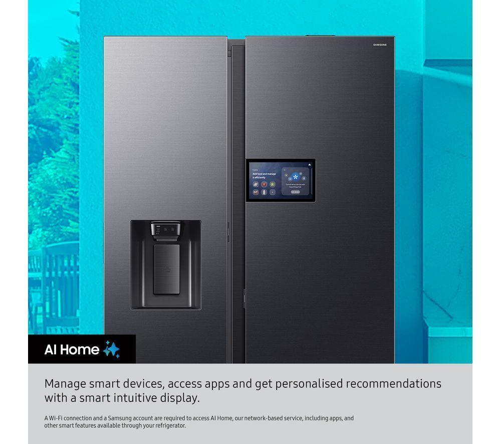 SAMSUNG Bespoke AI Series 9 AI Home RS90F64EDFEU American-Style Smart Fridge Freezer - Black image number 5 of 9