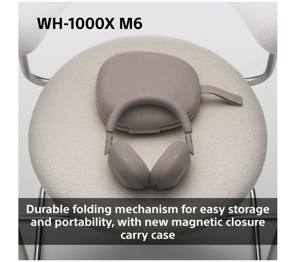 SONY WH-1000XM6 Wireless Bluetooth Noise-Cancelling Headphones - Sandstone image number 6 of 21