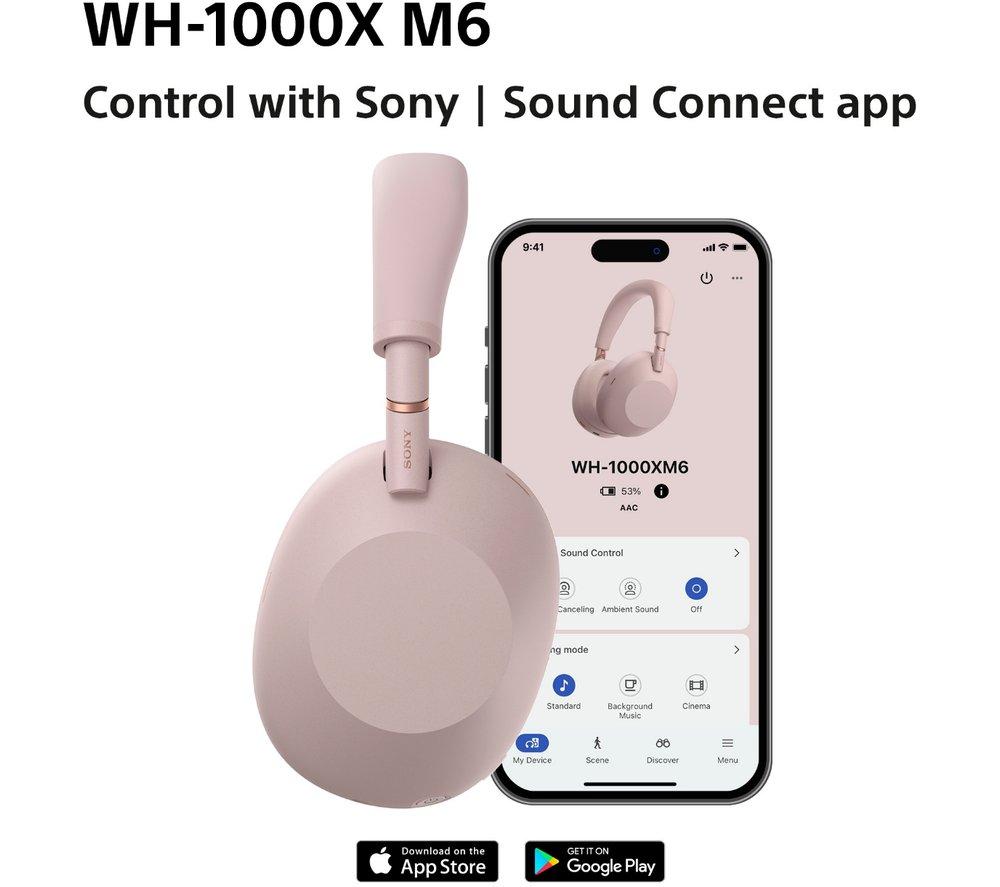 SONY WH-1000XM6 Wireless Bluetooth Noise-Cancelling Headphones - Pink image number 12 of 21