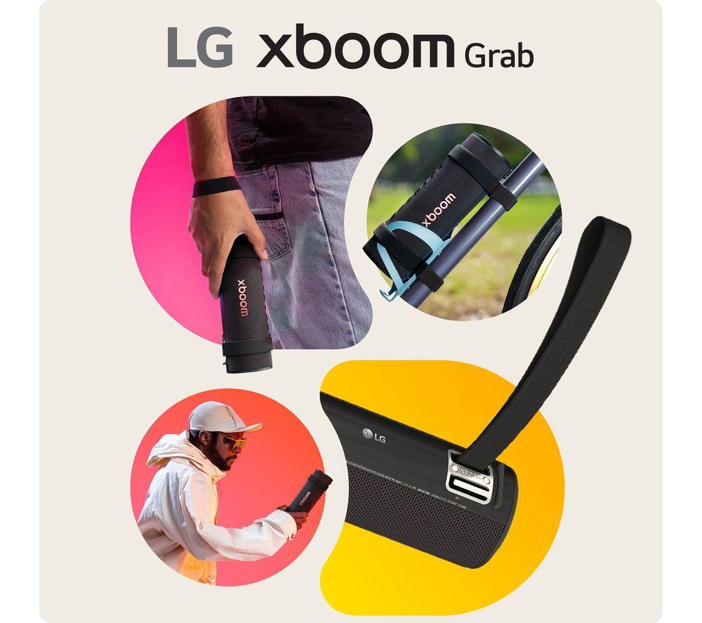 LG xboom Grab Portable Bluetooth Speaker - Black image number 7 of 14