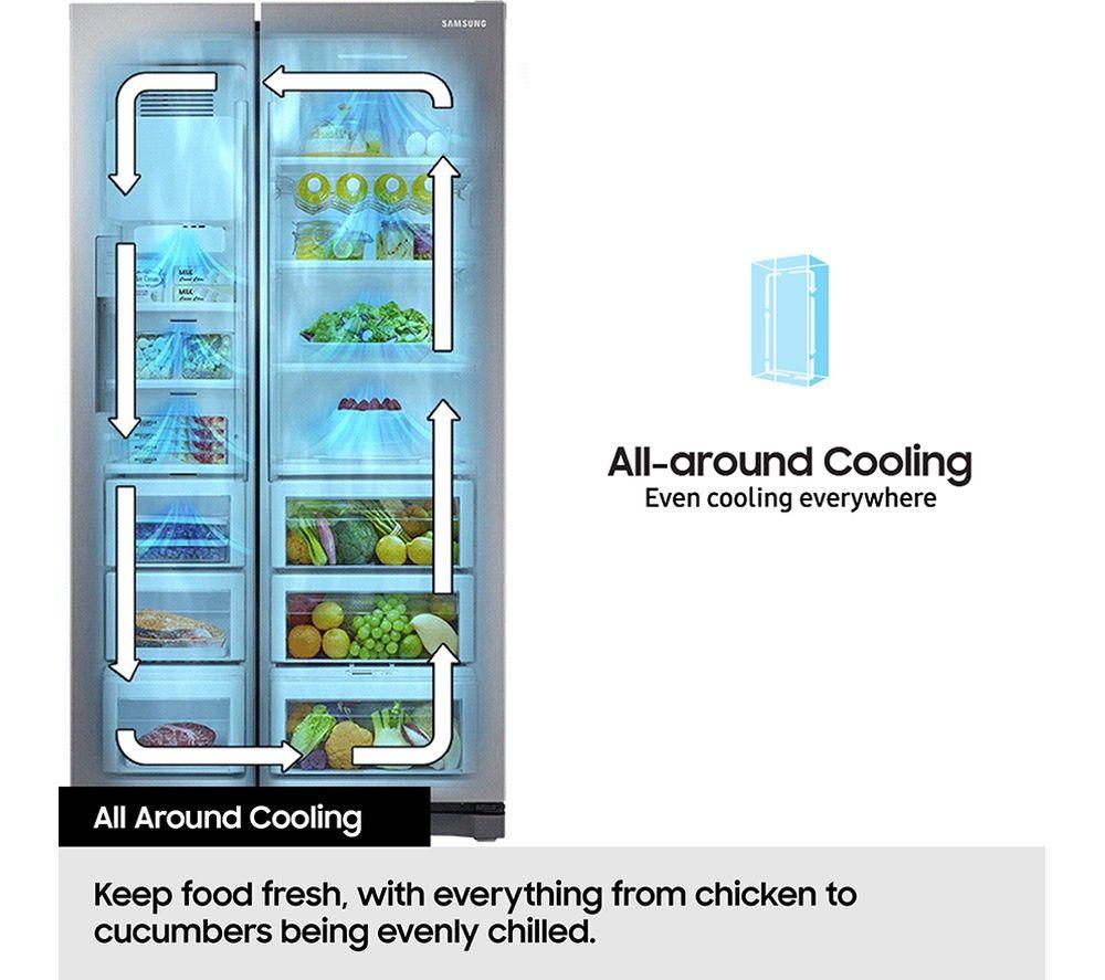SAMSUNG Series 6 SpaceMax RS70F65QEFEU American-Style Smart Fridge Freezer - Black image number 4 of 9