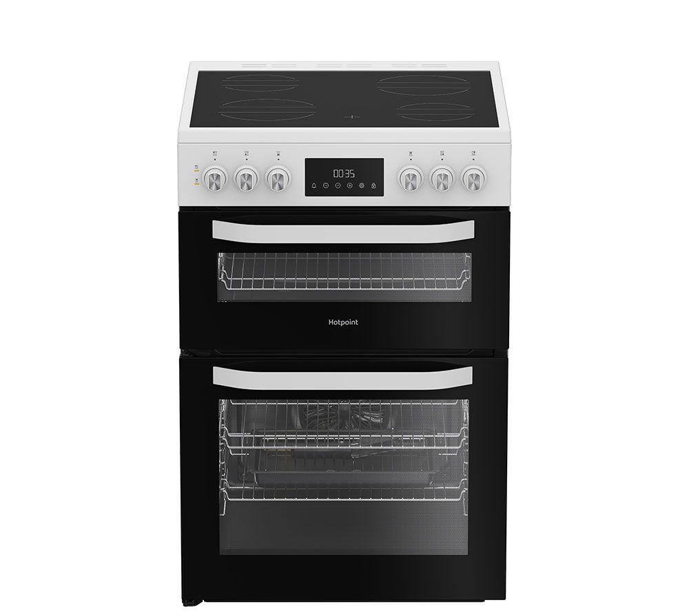 HOTPOINT HDE6VDW 60 cm Electric Ceramic Cooker – White, White