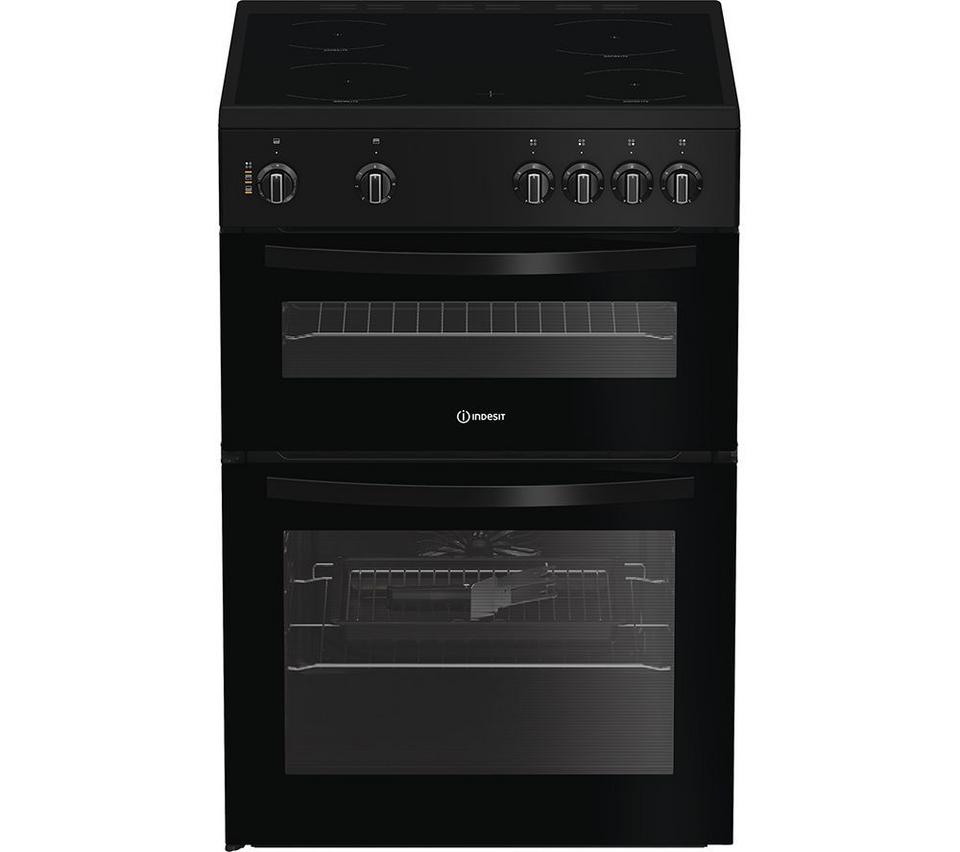 INDESIT ITE6VMB 60 cm Electric Ceramic Cooker - Black