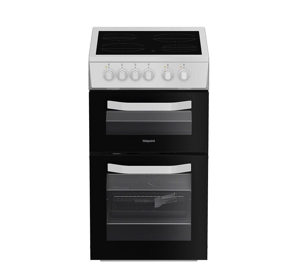 HOTPOINT HTE5VCW 50 cm Electric Ceramic Cooker – White, White