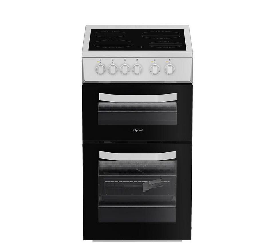 HOTPOINT HTE5VCW 50 cm Electric Ceramic Cooker - White
