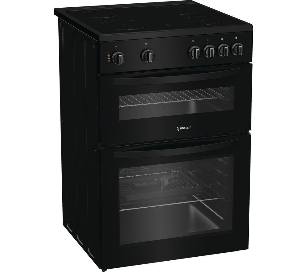 INDESIT IDE6VMB 60 cm Electric Ceramic Cooker – Black, Black