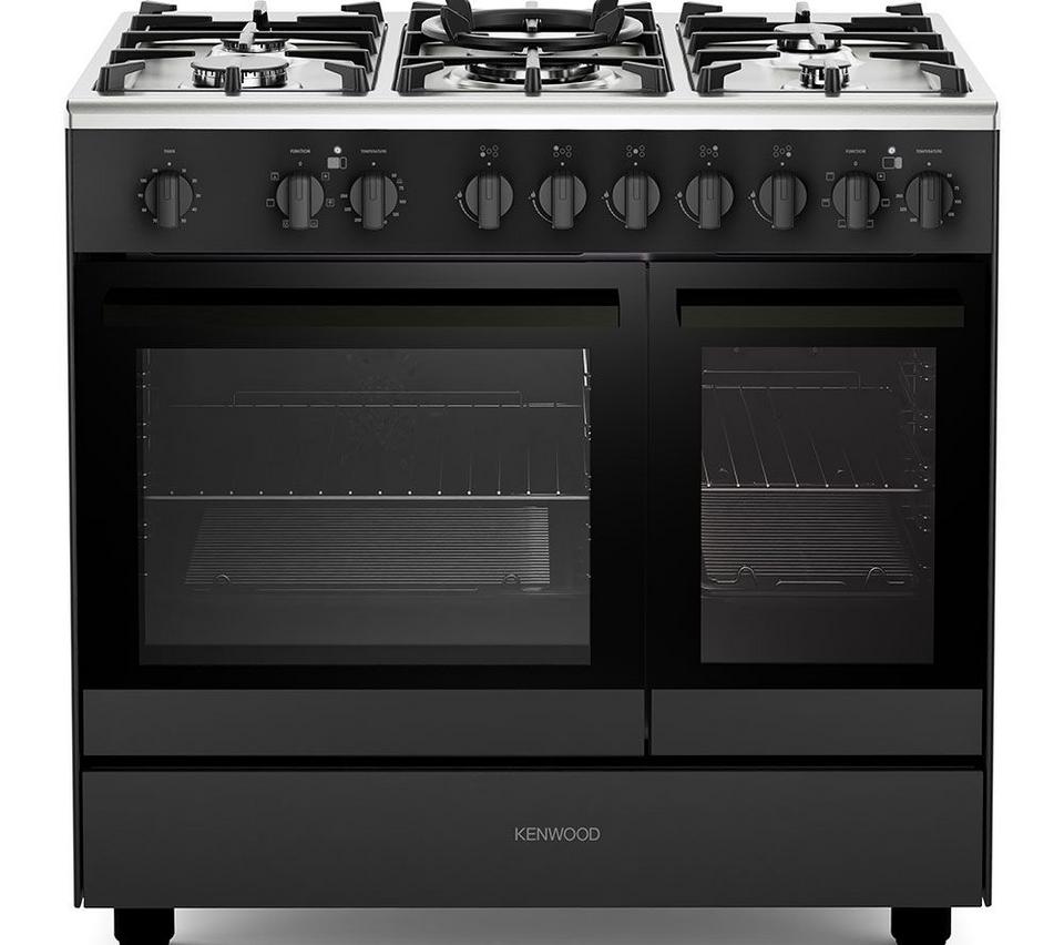 KENWOOD CK600DF 90 cm Dual Fuel Range Cooker – Matt Black & Chrome