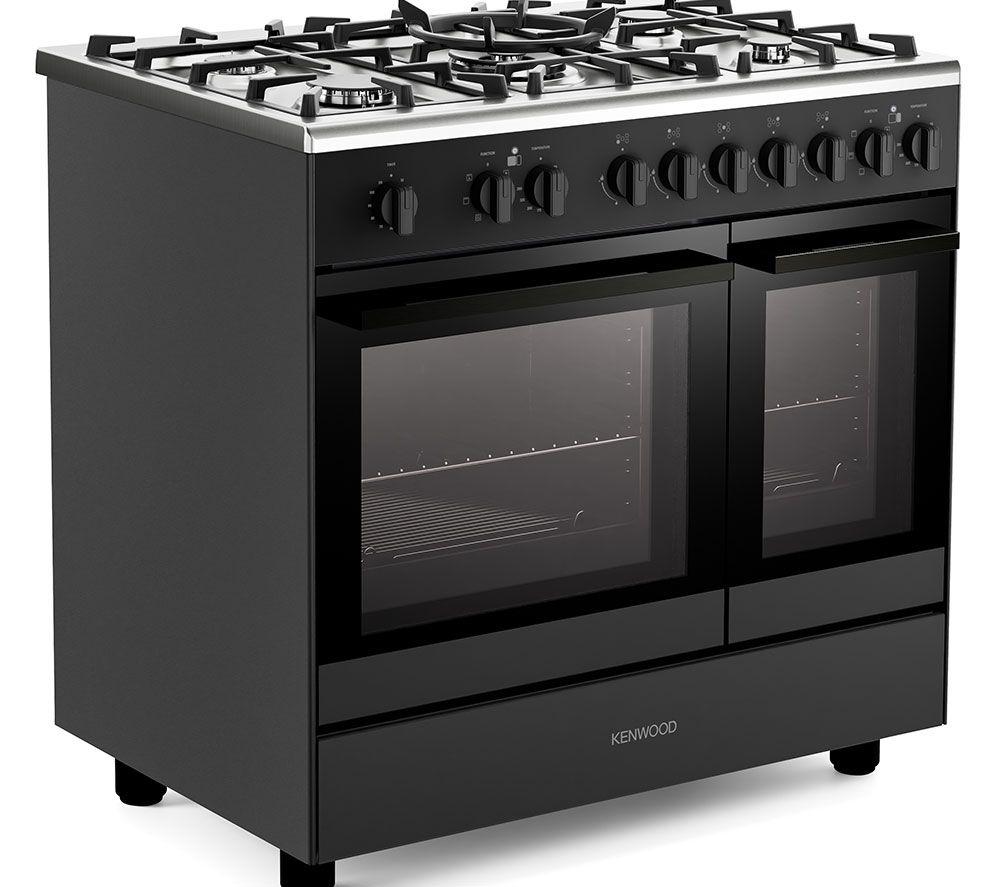 KENWOOD CK600DF 90 cm Dual Fuel Range Cooker &ndash; Matt Black & Chrome image number 2 of 10