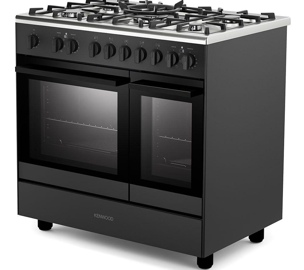 KENWOOD CK600DF 90 cm Dual Fuel Range Cooker &ndash; Matt Black & Chrome image number 3 of 10